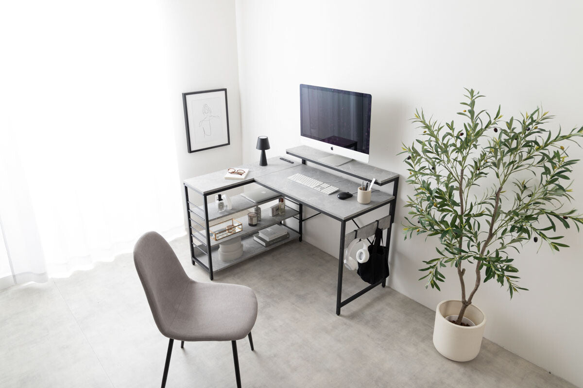 仕事がはかどるL字デスク