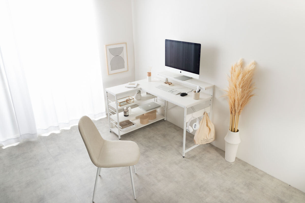 仕事がはかどるL字デスク