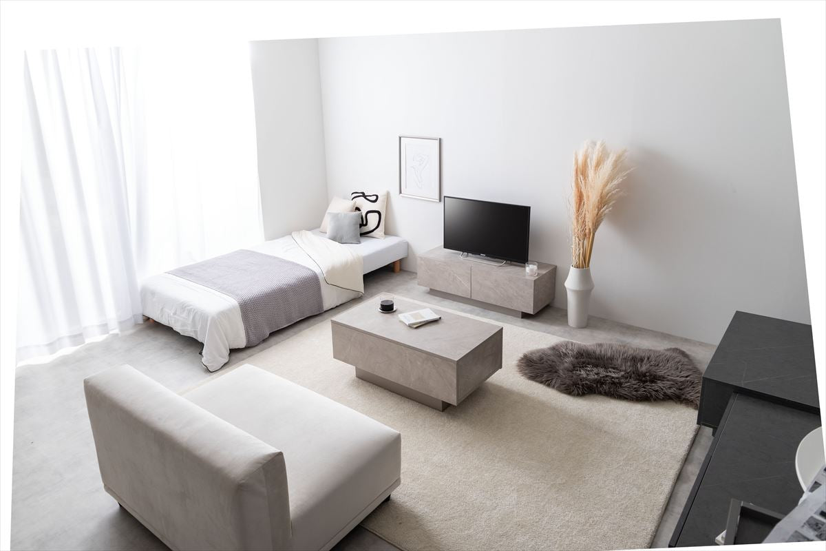 大理石風 引き出し付きセンターテーブル